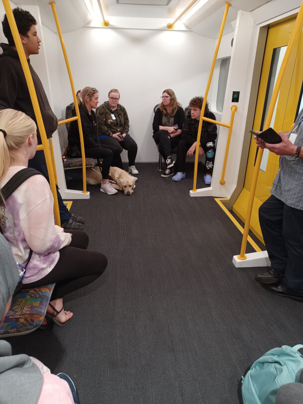 Figure 1 Instructor explains positioning of the guide dog scaled